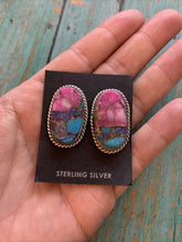 Load image into Gallery viewer, Navajo Pink Dream Mojave &amp; Sterling Silver square Stud Earrings