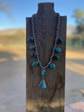 Load image into Gallery viewer, Stunning Navajo Sterling Silver Royston Turquoise Necklace &amp; EarrIng Set