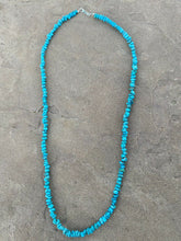 Load image into Gallery viewer, Navajo Natural Sleeping Beauty Turquoise &amp; Sterling Silver Beaded Necklace 24”