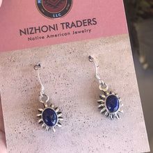 Load image into Gallery viewer, Navajo Sterling Silver Blue Lapis Dangle Earrings