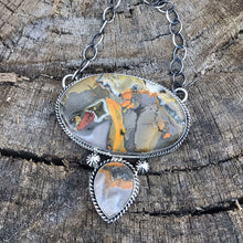 Load image into Gallery viewer, Navajo Bumble Bee Jasper &amp; Sterling Necklace Signed  By Artist