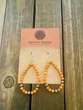 Load image into Gallery viewer, Navajo Spiny And Sterling Silver Beaded Dangle Earrings