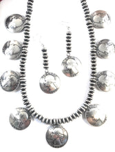 Load image into Gallery viewer, Vintage Navajo Sterling Silver Liberty Quarter Necklace  Earring Set