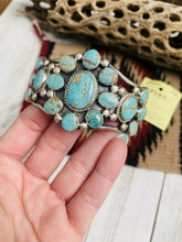 Load image into Gallery viewer, Navajo Old Pawn Vintage Number 8 Turquoise &amp; Sterling Silver Cuff Bracelet