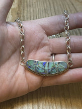 Load image into Gallery viewer, Navajo Sterling Silver &amp; Opal Inlay Sleek Pendant Necklace