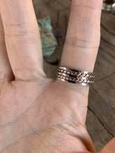 Load image into Gallery viewer, Navajo Kingman Turquoise &amp; Sterling Silver Braided Ring