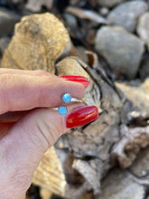 Load image into Gallery viewer, Navajo Turquoise Double Stone &amp; Sterling Silver Adjustable Ring