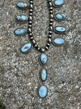 Load image into Gallery viewer, Stunning Navajo Golden Hill Turquoise Necklace By Kee J Signed