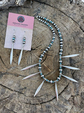 Load image into Gallery viewer, Navajo Turquoise Sterling Silver Pearl Necklace And Dangle Earring Set