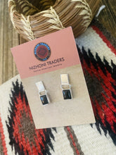 Load image into Gallery viewer, Navajo Sterling Silver And Black Onyx Stud Earrings