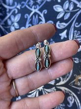 Load image into Gallery viewer, Navajo Sterling Silver &amp; Turquoise Crescent Circle Post Earrings