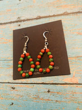 Load image into Gallery viewer, Navajo Turquoise, Coral And Sterling Silver Beaded Dangle Earrings