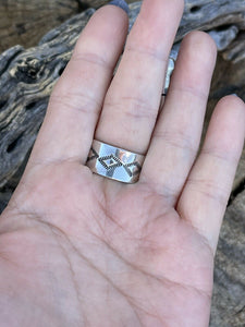 Navajo Sterling Silver Bumblebee Jasper Jumbo Ring Sz 8.5