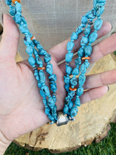 Load image into Gallery viewer, Vintage Navajo Sterling Silver, Turquoise &amp; Spiny Beaded Necklace