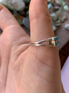 Zuni Sterling Silver Double Turquoise 10 Stone Stacker Ring