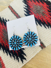Load image into Gallery viewer, Zuni Sterling Silver Turquoise Dangle Earrings