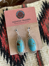 Load image into Gallery viewer, Navajo Royston Turquoise &amp; Ornate Sterling Silver Dangle Earrings