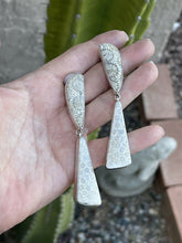 Load image into Gallery viewer, Navajo Fossilized Coral &amp; Sterling Silver Dangle Earrings Signed