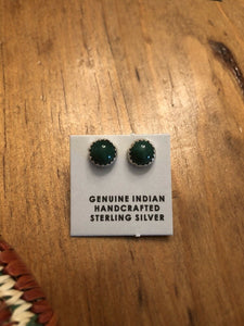 Navajo Malachite  Sterling Silver Post Studs