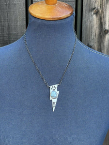 Navajo Sterling Silver & Golden Hills Turquoise Lightning Necklace
