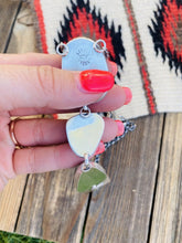 Load image into Gallery viewer, Navajo Sterling Silver &amp; Kingman Turquoise Lariat Necklace