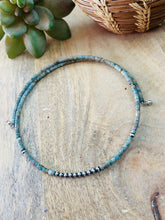 Load image into Gallery viewer, Navajo Handmade Turquoise &amp; Sterling Silver Beaded Wrap Choker Necklace