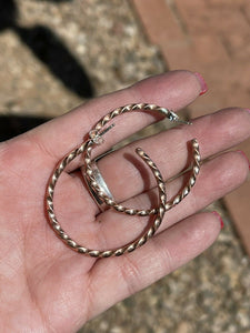 Navajo Copper Rope Style Hoop Earrings