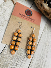 Load image into Gallery viewer, Navajo Sterling Silver &amp; Orange Spiny Oyster Dangle Earrings