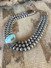 Load image into Gallery viewer, Golden Hills Turquoise &amp; Sterling Silver Pearl Necklace