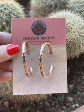 Load image into Gallery viewer, Navajo Copper Rope Style Hoop Earrings