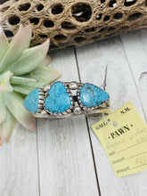 Load image into Gallery viewer, Navajo Vintage Water Web Kingman Turquoise &amp; Sterling Silver Cuff Bracelet