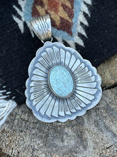 Load image into Gallery viewer, Navajo Dry Creek Turquoise Stone &amp; Sterling Silver Pendant Signed