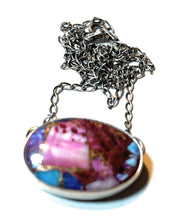 Load image into Gallery viewer, Navajo Sterling Silver &amp; Pink Dream Mojave Oval Necklace
