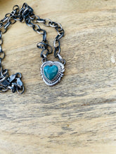 Load image into Gallery viewer, Navajo Sterling Silver &amp; Turquoise Heart Necklace