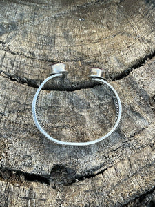 Navajo Floating Spiny Sterling Silver  Rope Style Cuff Bracelet Stamped