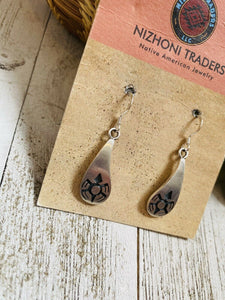 Hopi Sterling Silver Turtle Dangle Earrings