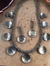 Load image into Gallery viewer, Vintage Navajo Sterling Silver Liberty Quarter Necklace  Earring Set