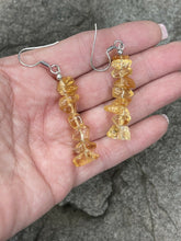 Load image into Gallery viewer, Navajo Sterling Silver Golden Quartz Chip Dangle Earrings