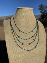 Load image into Gallery viewer, Handmade Sleeping Beauty 5 Stone Turquoise and Sterling Silver Necklace 14-20 inches
