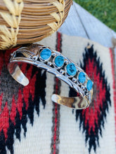 Load image into Gallery viewer, Navajo Kingman Turquoise Sterling Silver Cuff Bracelet