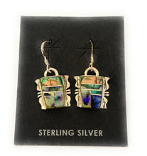 Load image into Gallery viewer, Navajo Natural Opal And Sterling Silver Inlay Dangle Earrings