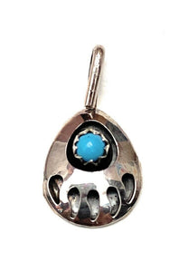 Navajo Turquoise & Sterling Silver Bear Paw Pendant