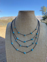 Load image into Gallery viewer, Handmade Sleeping Beauty 5 Stone Turquoise and Sterling Silver Necklace 14-20 inches