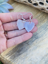 Load image into Gallery viewer, Navajo Mother Of Pearl &amp; Sterling Silver Heart Dangle Earrings