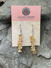 Load image into Gallery viewer, Navajo Sterling Silver Golden Quartz Chip Dangle Earrings