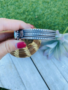 Beautiful Navajo Sterling Silver & Sonoran Mountain Turquoise Cuff Bracelet