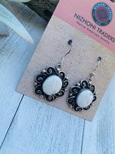 Load image into Gallery viewer, Navajo Sterling Silver And White Buffalo Dangle Earrings