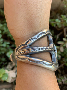 Navajo Royston & Sterling Silver Statement Cuff Bracelet