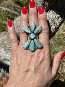 Butterfly Royston Turquoise & Sterling ring size 8