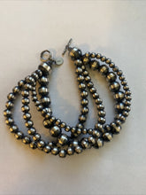 Load image into Gallery viewer, Sterling Silver 4 Strand Beaded Bracelet